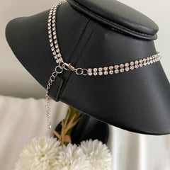 Collar choker doble con cascada de 4 caidas