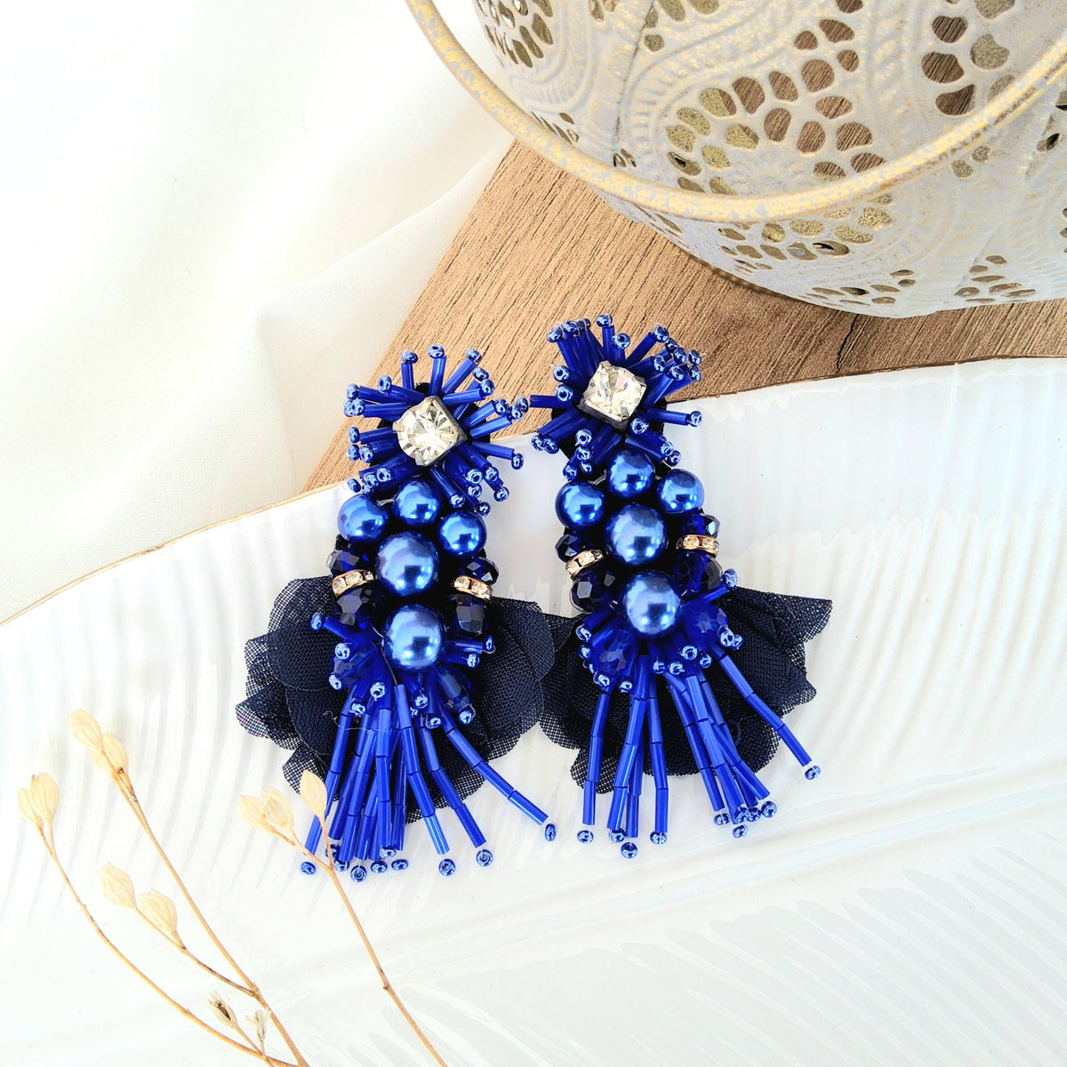 Aretes Medussa azul