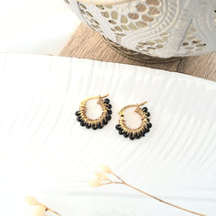 Argolla tejida muranos negro