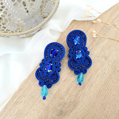 Aretes Malena Soutache Azul