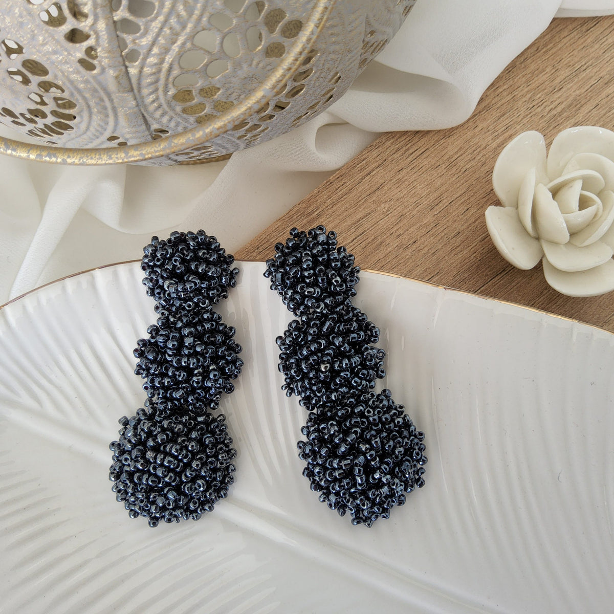 Arete Carmela plomo oscuro