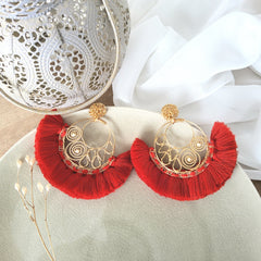 Aretes Caroline rojo