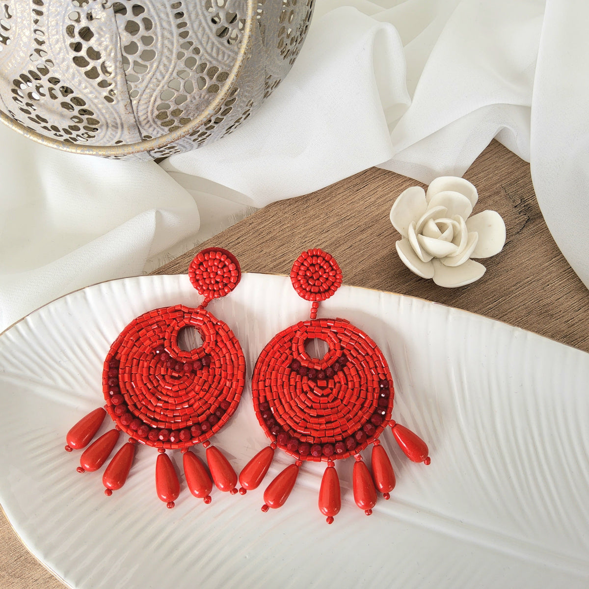 Aretes Mariella rojo