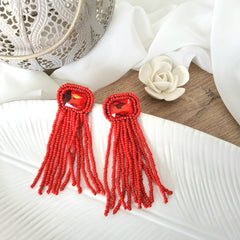 Aretes Sanda rojo