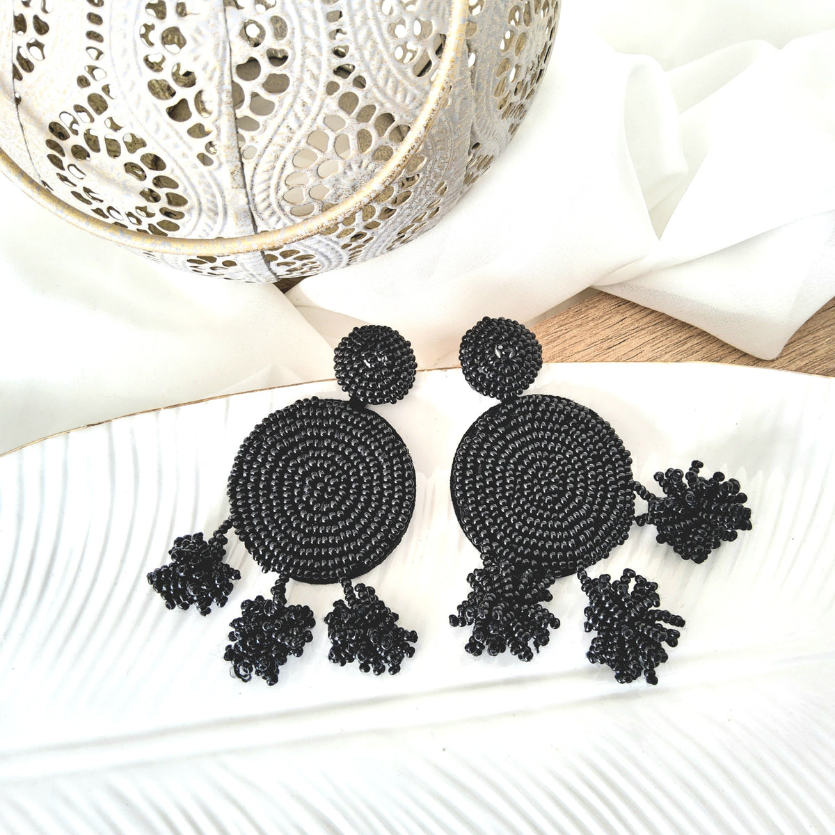 Aretes polka negro