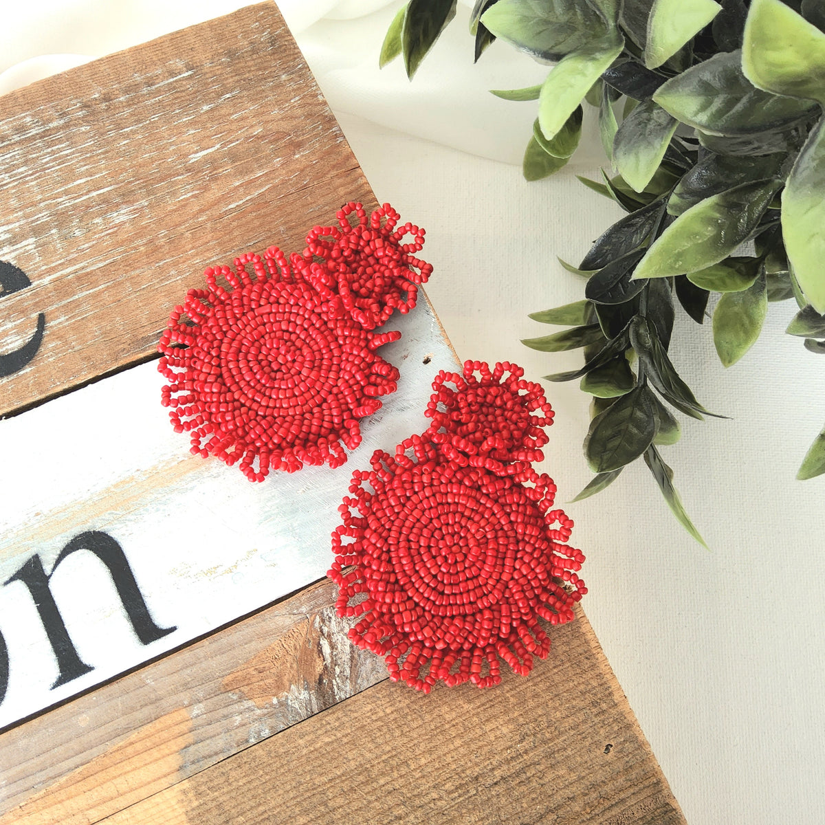 Aretes Romina rojo