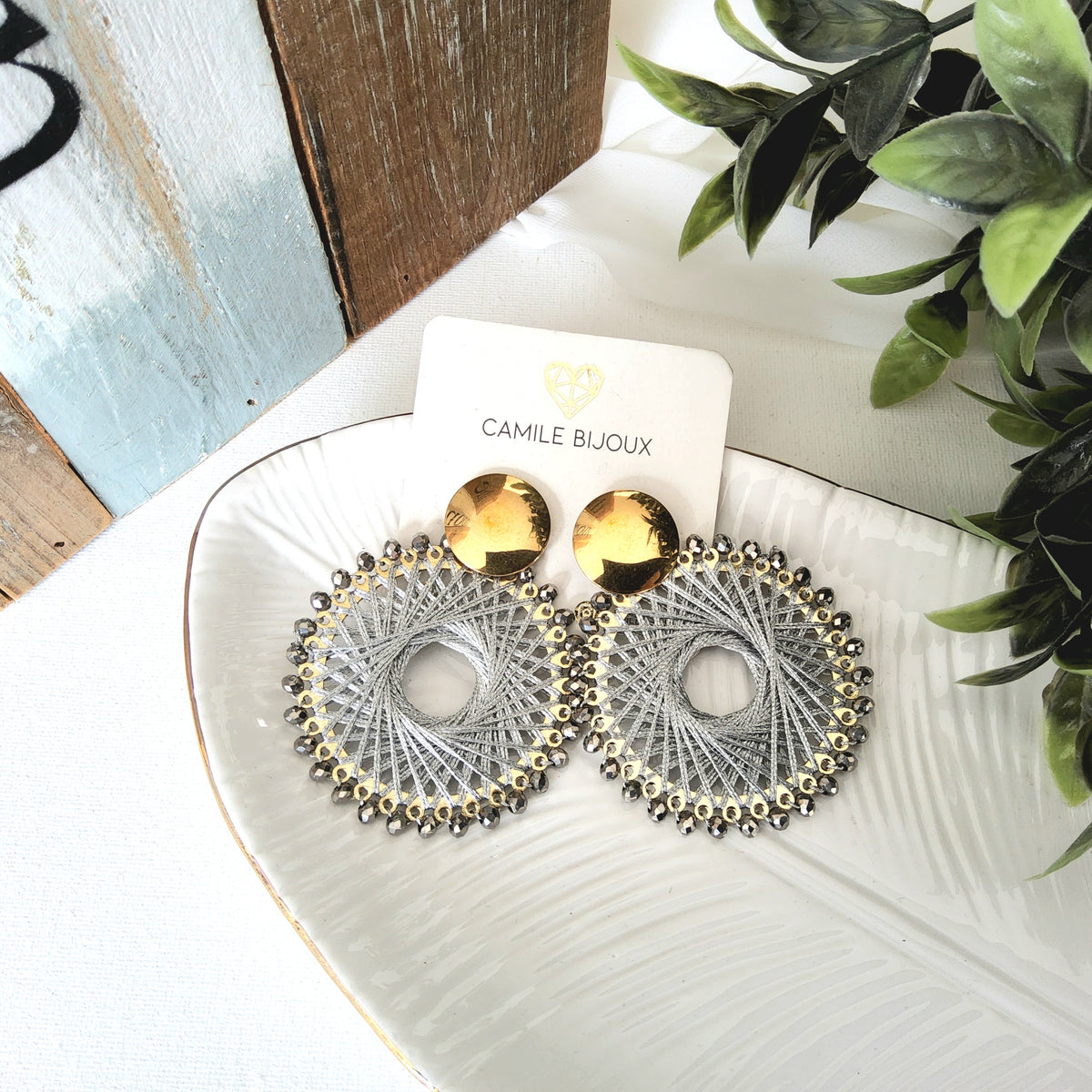 Aretes hilandera plateado