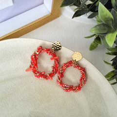 Aretes Coralina rojo