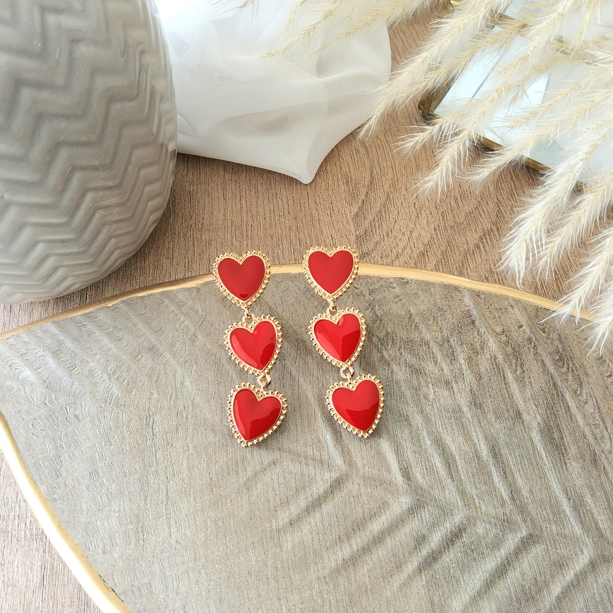 Aretes "I love you more" rojo