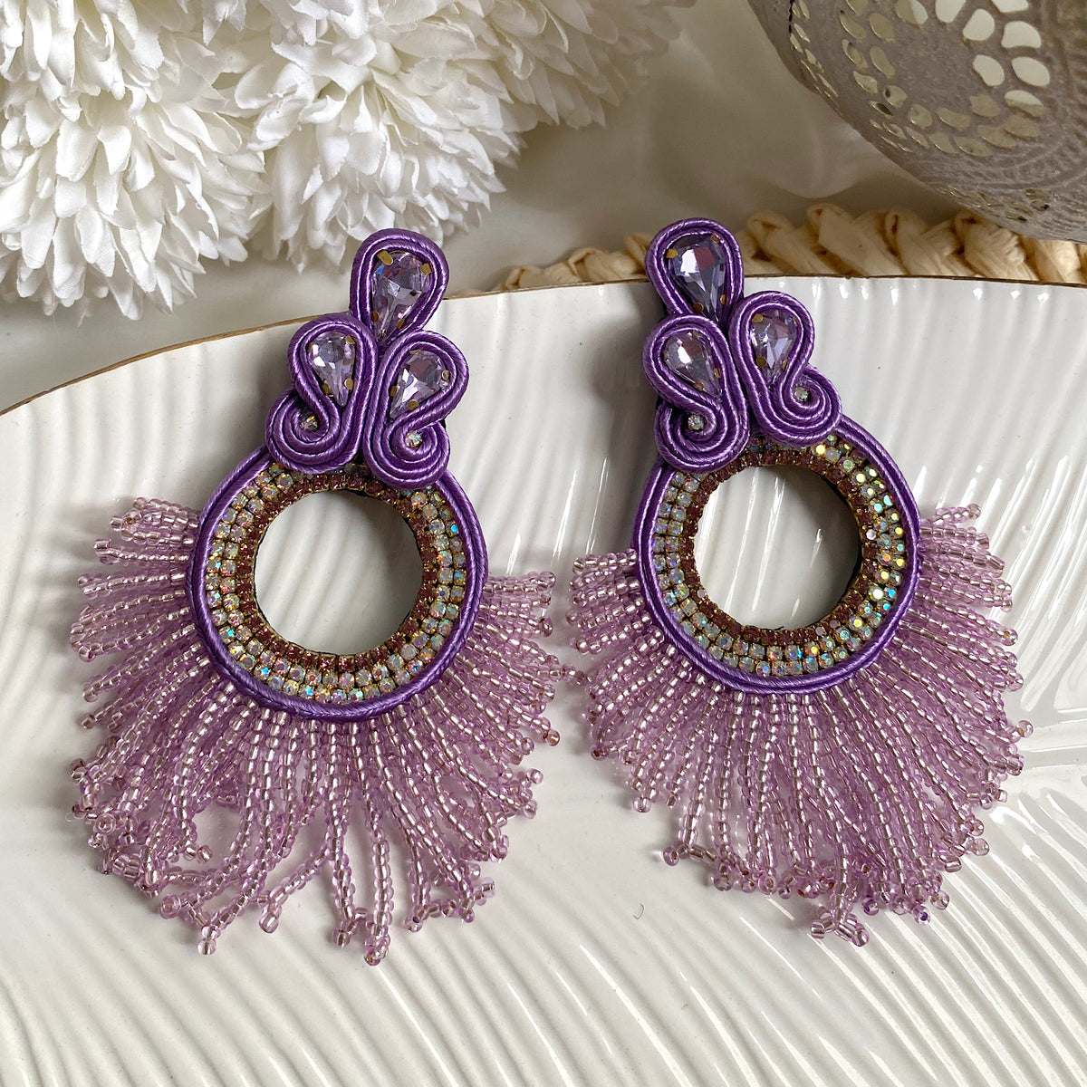 Aretes Alba morado lila