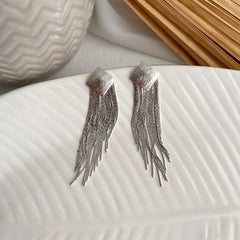 Aretes fringe plata plateado