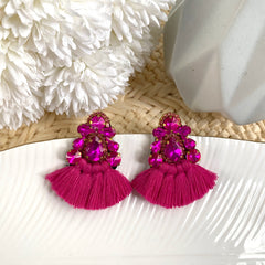 Aretes Emilia fucsia