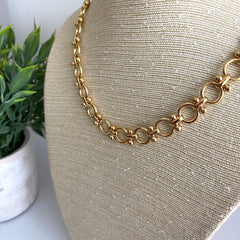 Collar eslabón chic dorado bañado en 18k