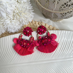 Aretes Dana fucsia