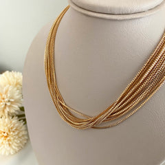 Collar multi cadena dorado