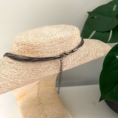 Collar nudo multicadena largo plomo