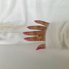 Anillo organic en plata 925 bañado en oro 18k