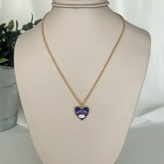 Collar blue heart enchapado oro 18k