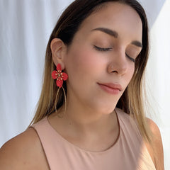 Aretes Lilo rojo