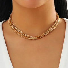 Collar multi cadena dorado