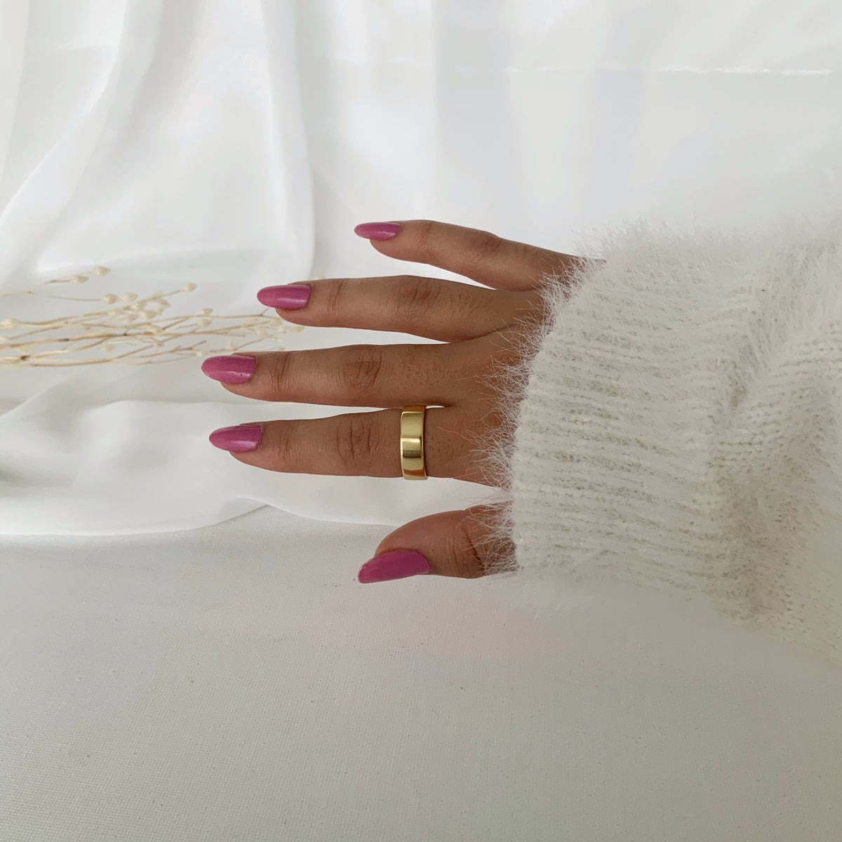 Anillo basic slim ajustable en plata 925 bañado en oro 18k