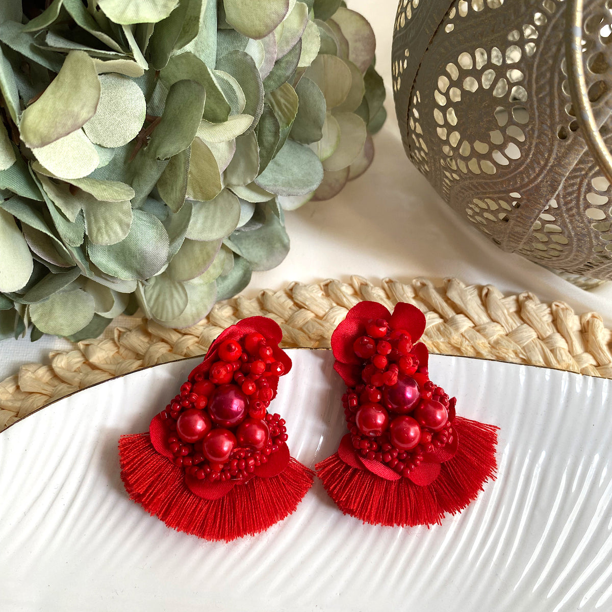 Aretes Nara rojo