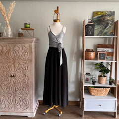 Pantalón palazo Camile negro Mediano
