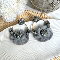 Aretes Rose plateado