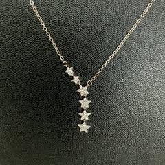 Collar cadena de estrellas con circones en plata 925
