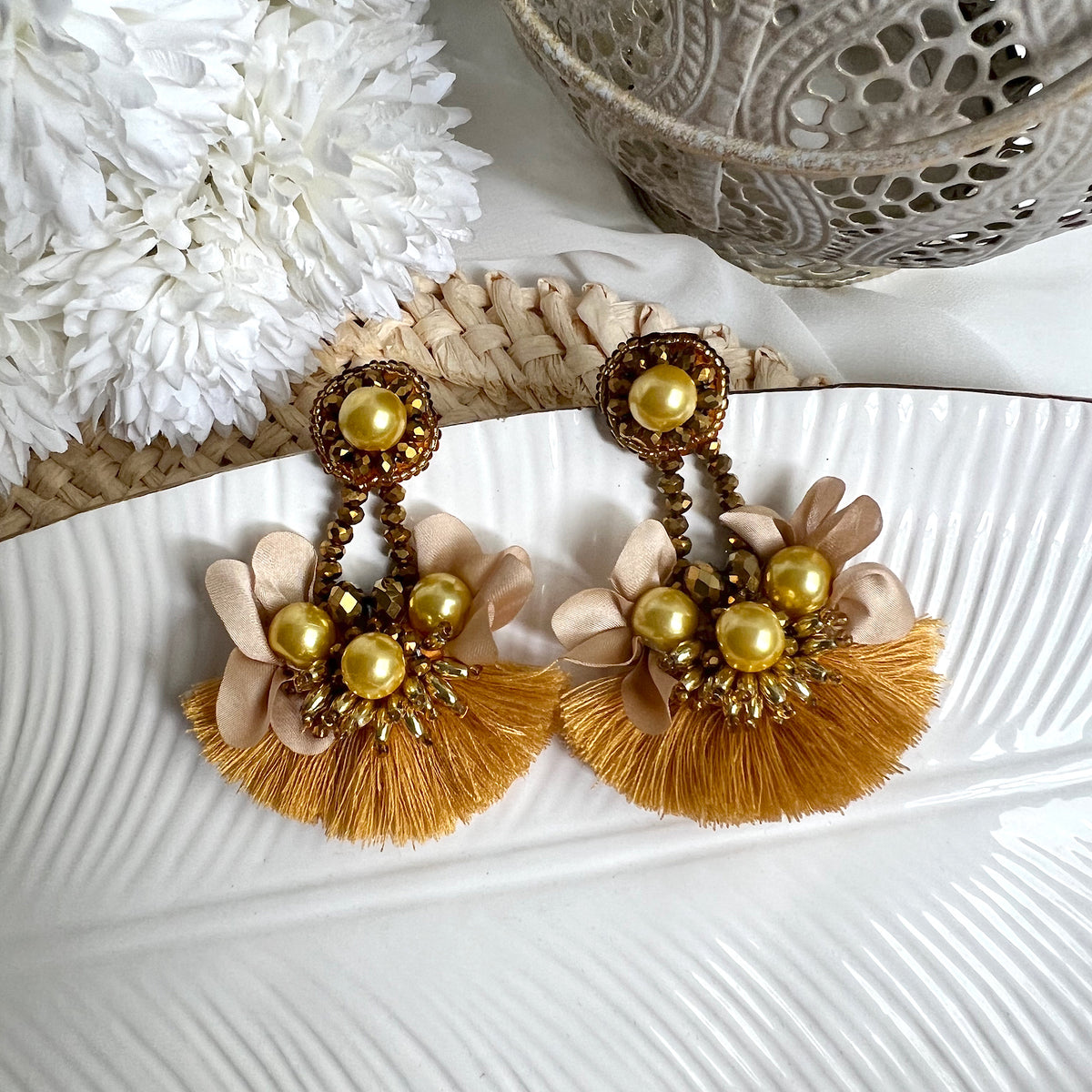 Aretes trapecio dorado