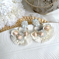 Aretes Christine hueso ivory blanco marfil