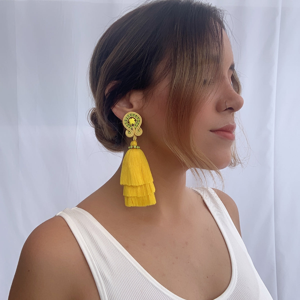 Aretes chandelier amarillo