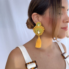 Aretes Roberta mostaza