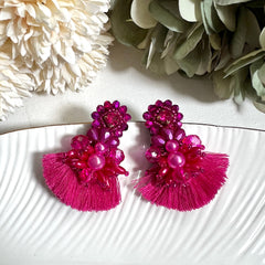Aretes Frida fucsia
