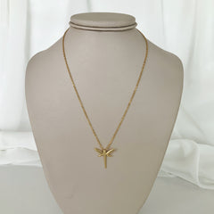 Collar libélulas plata 925 bañado en oro 18k