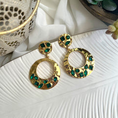 Aretes Grace dorado verde