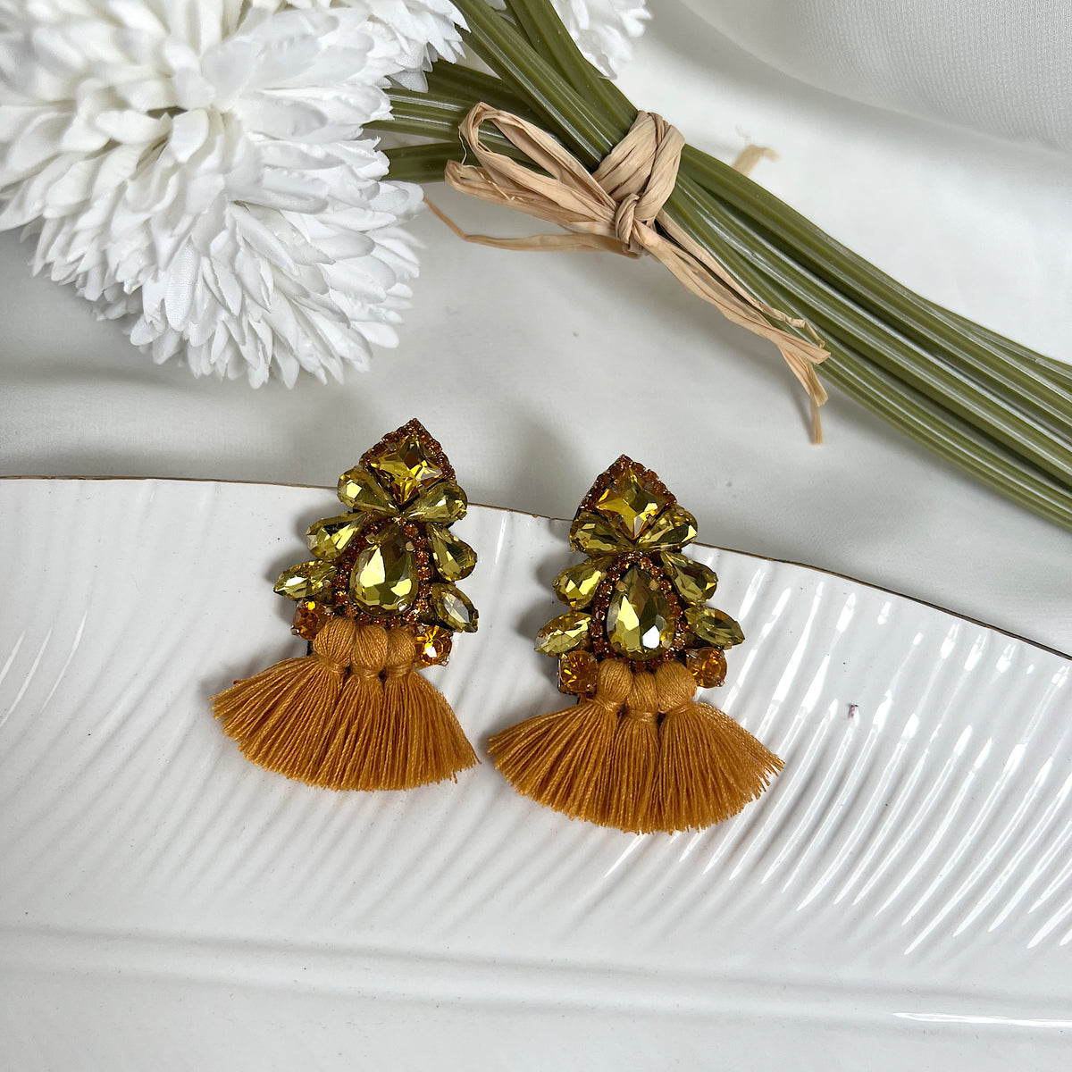 Aretes Lua dorado ocre