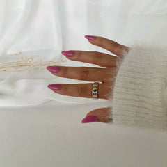 Anillo smiley ajustable en plata 925