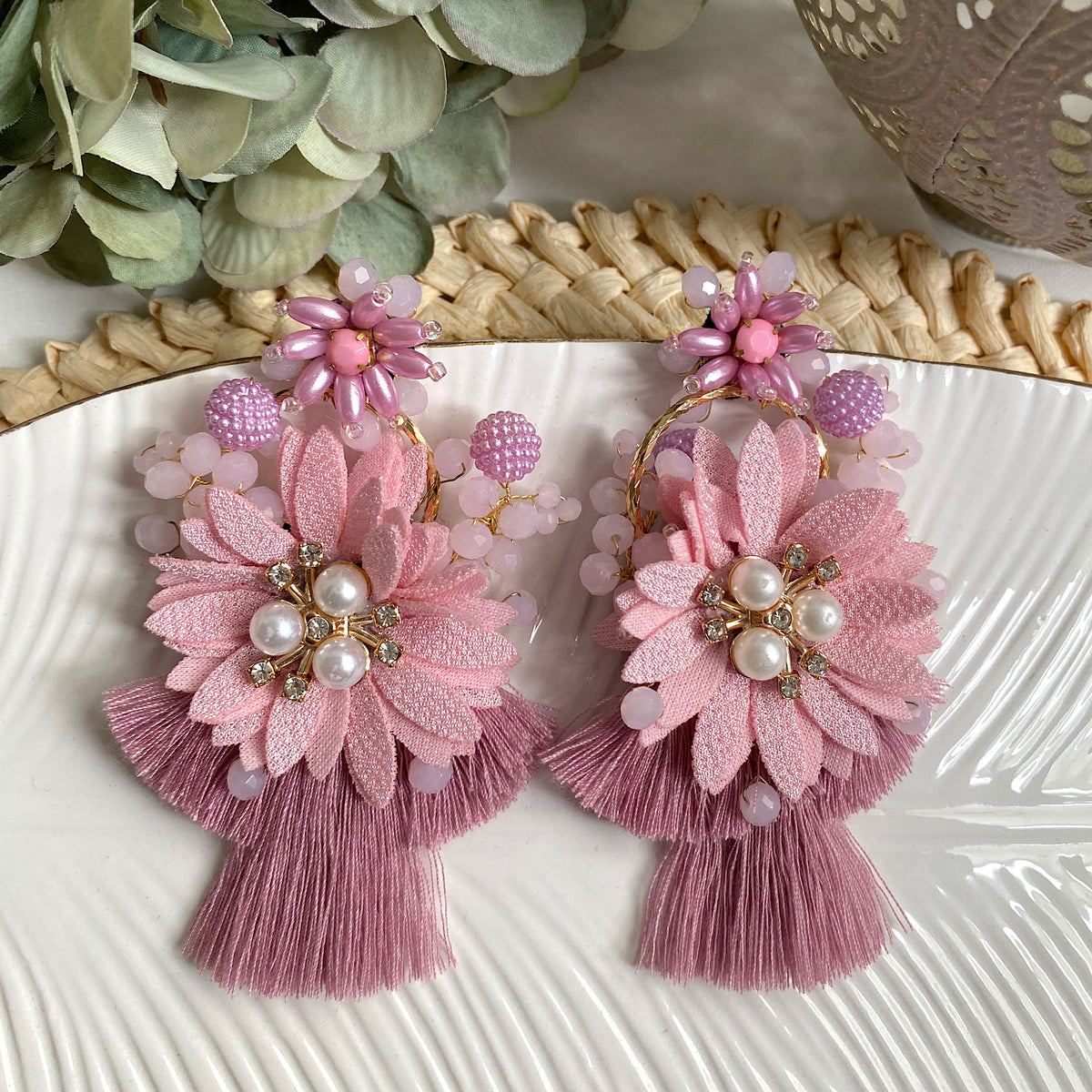 Aretes Fiorella palo rosa