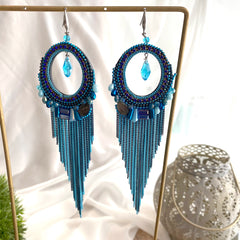 Aretes chain azul