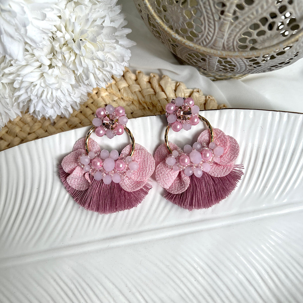 Aretes Dana palo rosa