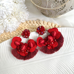 Aretes Christine rojo vino