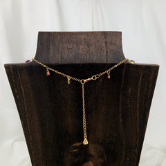 Collar little crystal drops enchapado en oro 18k