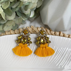 Aretes Lua amarillo mostaza