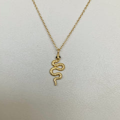 Collar serpiente dorada plata 925 bañado en oro 18k
