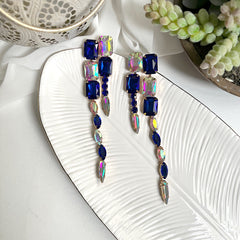 Aretes Cleo azul, clear