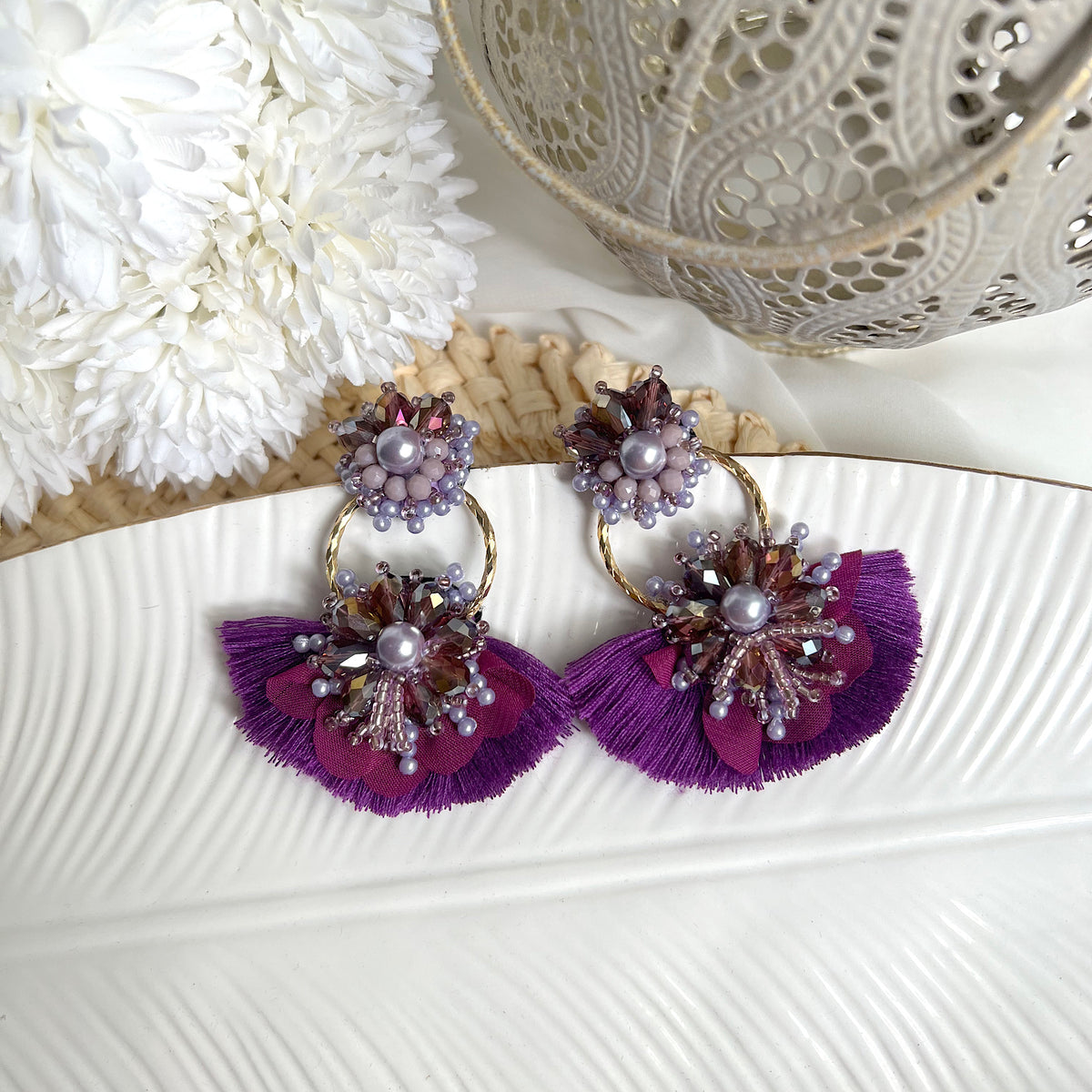 Aretes Claire morado lila