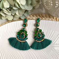 Aretes Maca verde oscuro