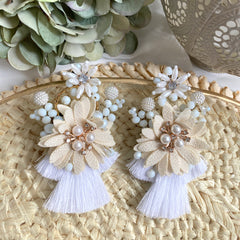 Aretes Fiorella blanco