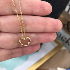 Collar corazón plata 925 detalle puntos  de circón